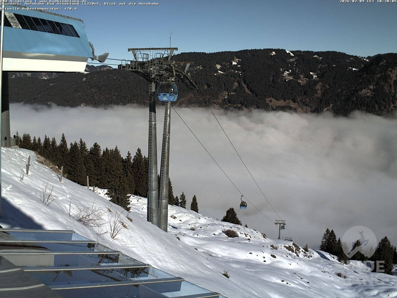 Archiv Foto Webcam Aussicht auf Bad Hindelang von der Hornbahn Bergstation