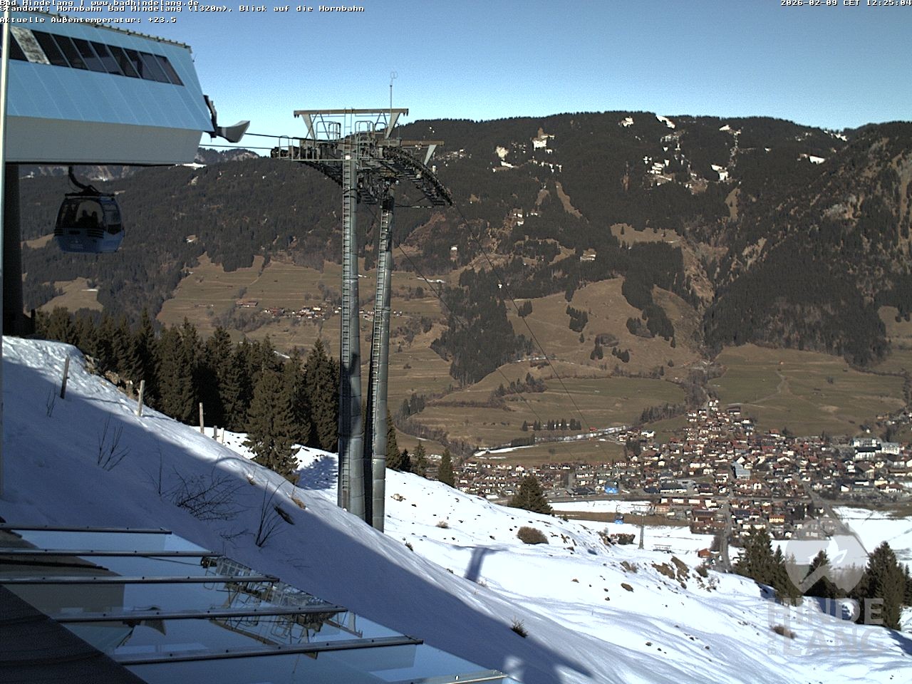 Archiv Foto Webcam Aussicht auf Bad Hindelang von der Hornbahn Bergstation