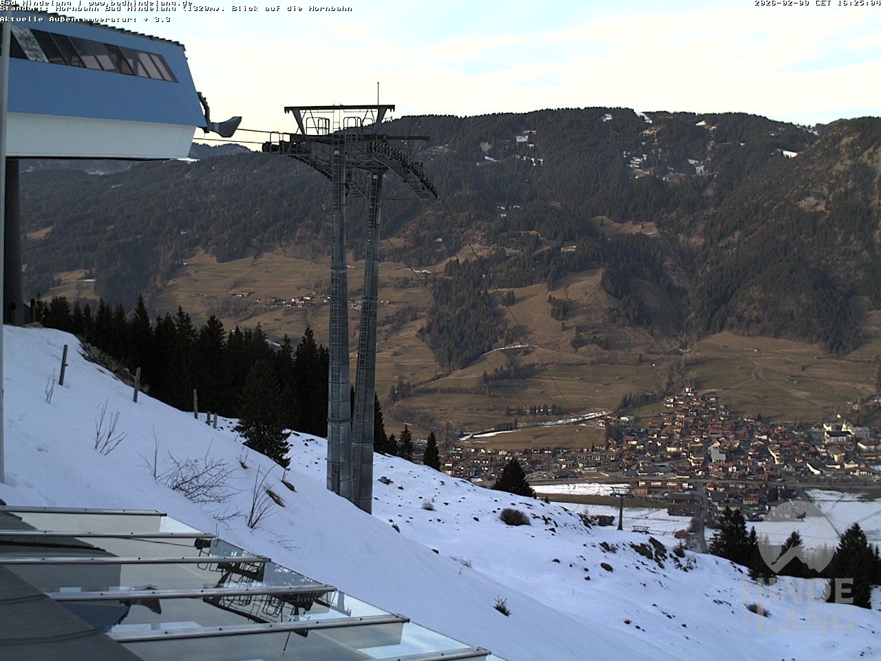 Archiv Foto Webcam Aussicht auf Bad Hindelang von der Hornbahn Bergstation