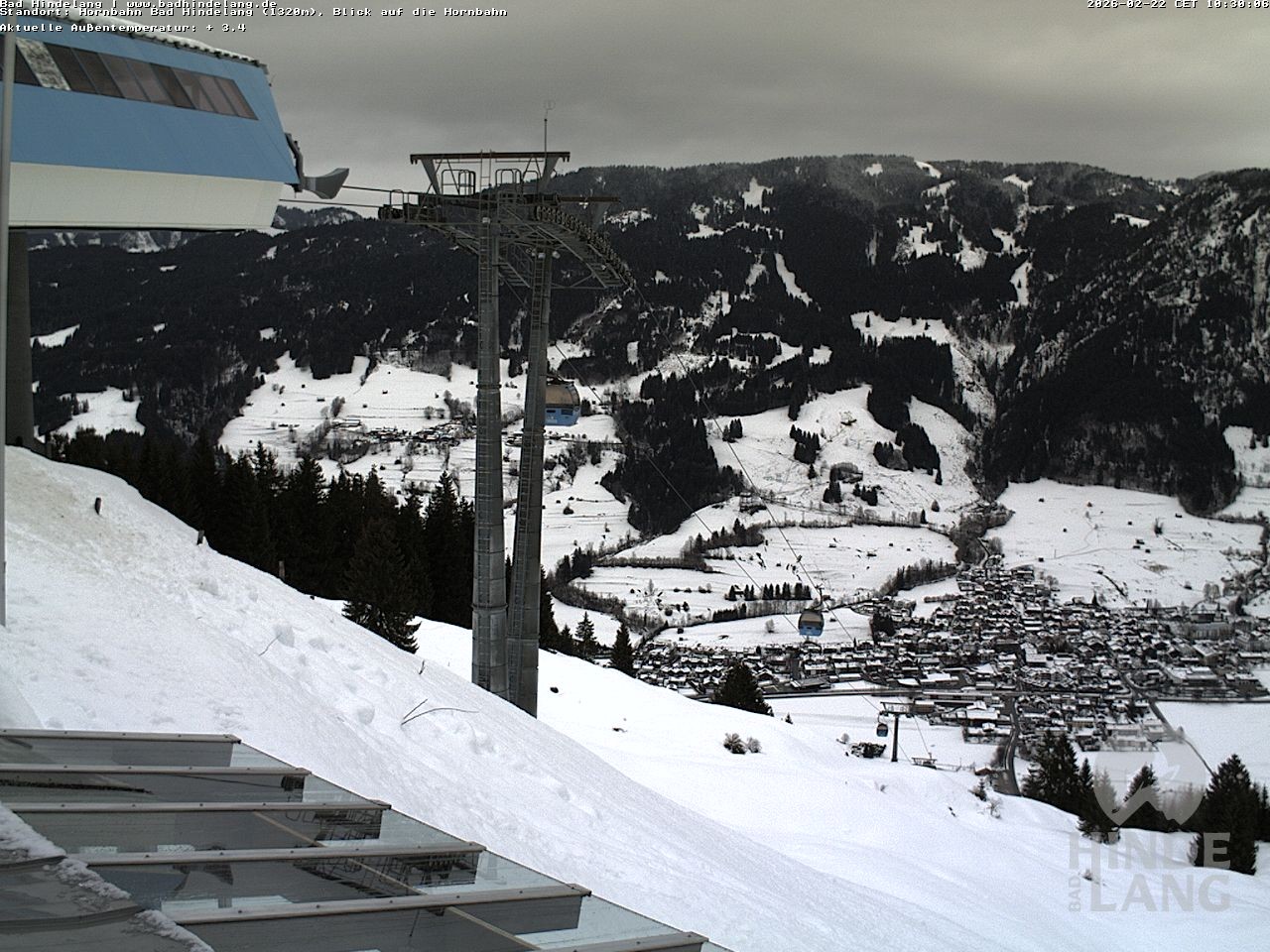 Archiv Foto Webcam Aussicht auf Bad Hindelang von der Hornbahn Bergstation