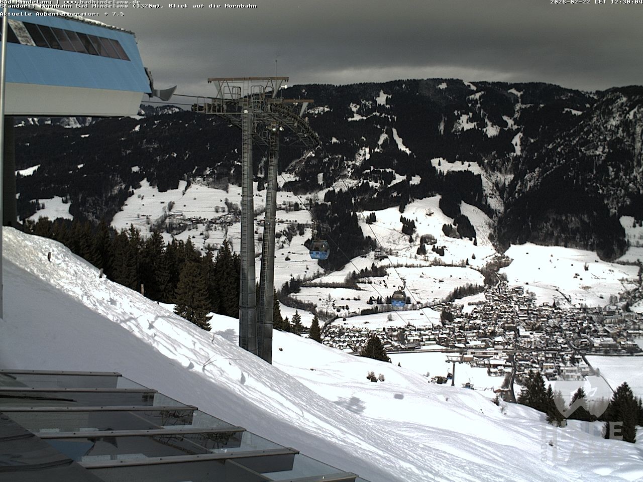 Archiv Foto Webcam Aussicht auf Bad Hindelang von der Hornbahn Bergstation