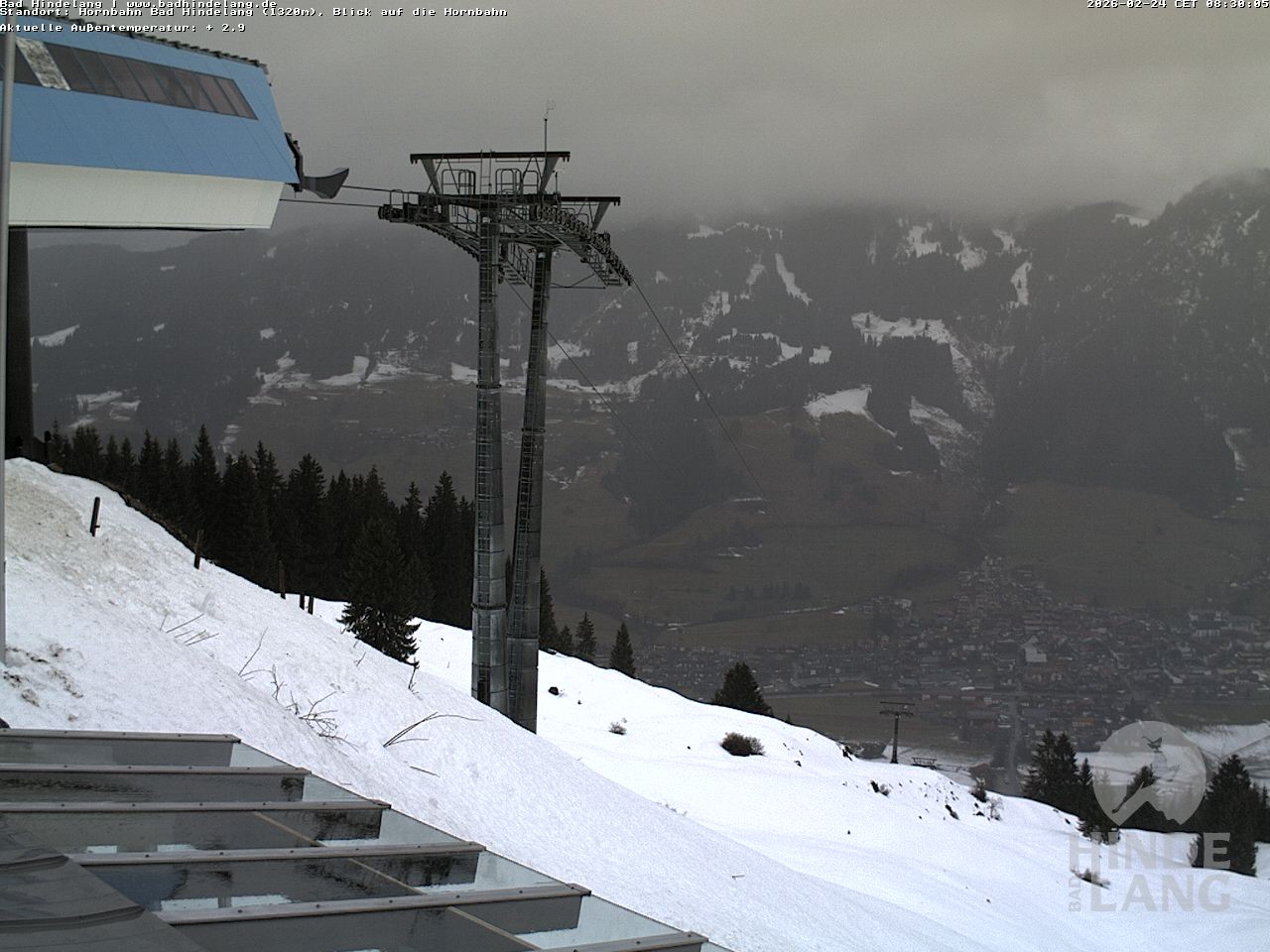 Archiv Foto Webcam Aussicht auf Bad Hindelang von der Hornbahn Bergstation
