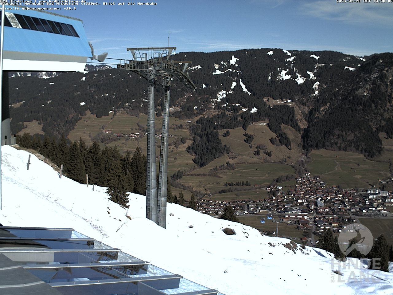 Archived image Webcam Mountain station Hornbahn