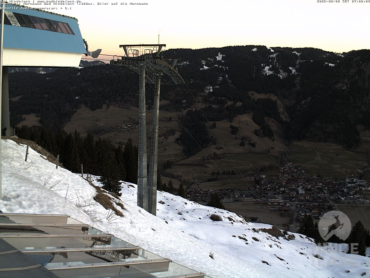 Archiv Foto Webcam Aussicht auf Bad Hindelang von der Hornbahn Bergstation