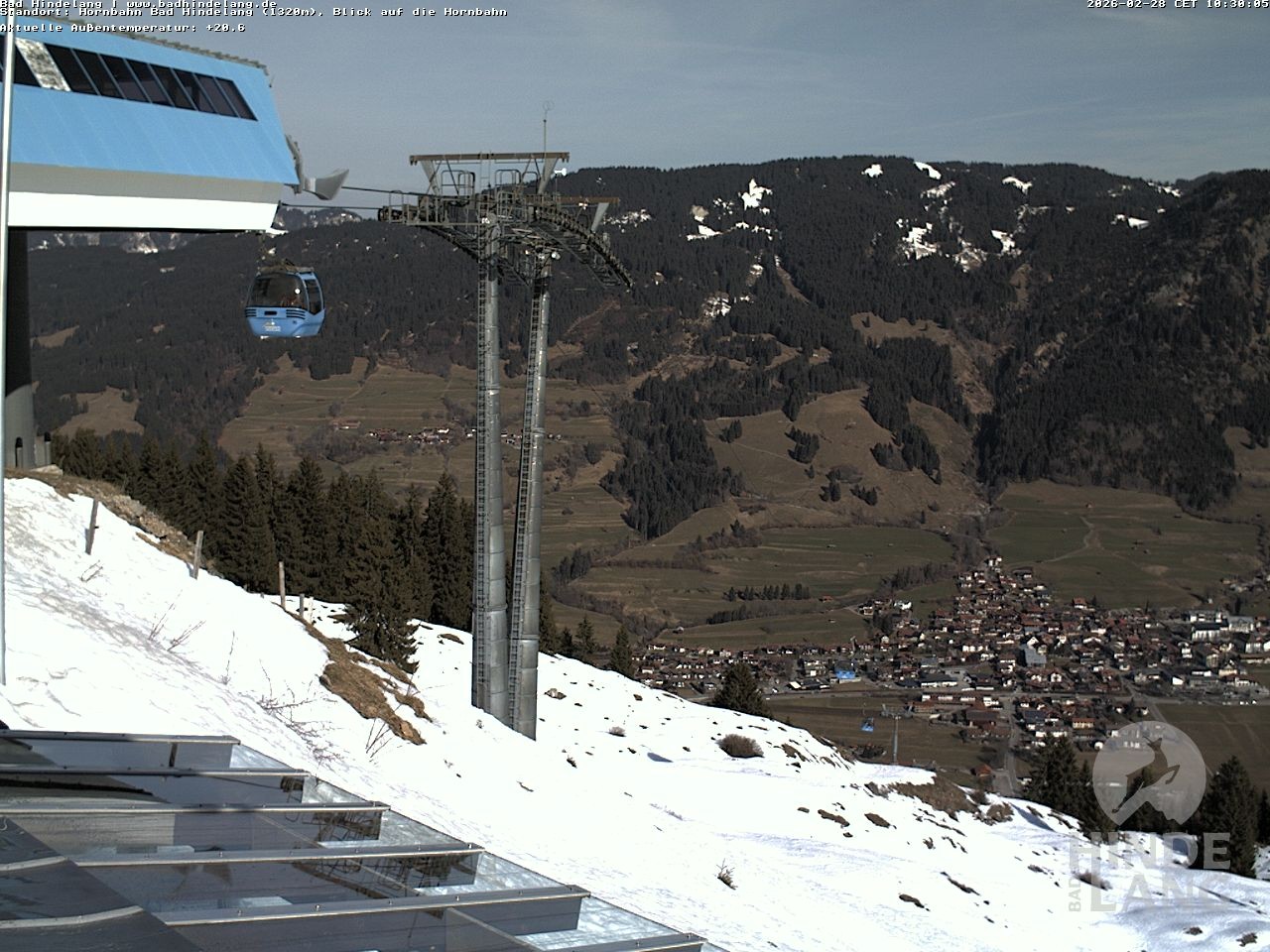 Archiv Foto Webcam Aussicht auf Bad Hindelang von der Hornbahn Bergstation