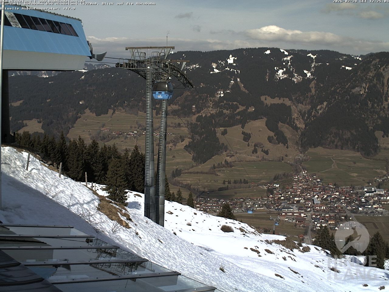Archiv Foto Webcam Aussicht auf Bad Hindelang von der Hornbahn Bergstation