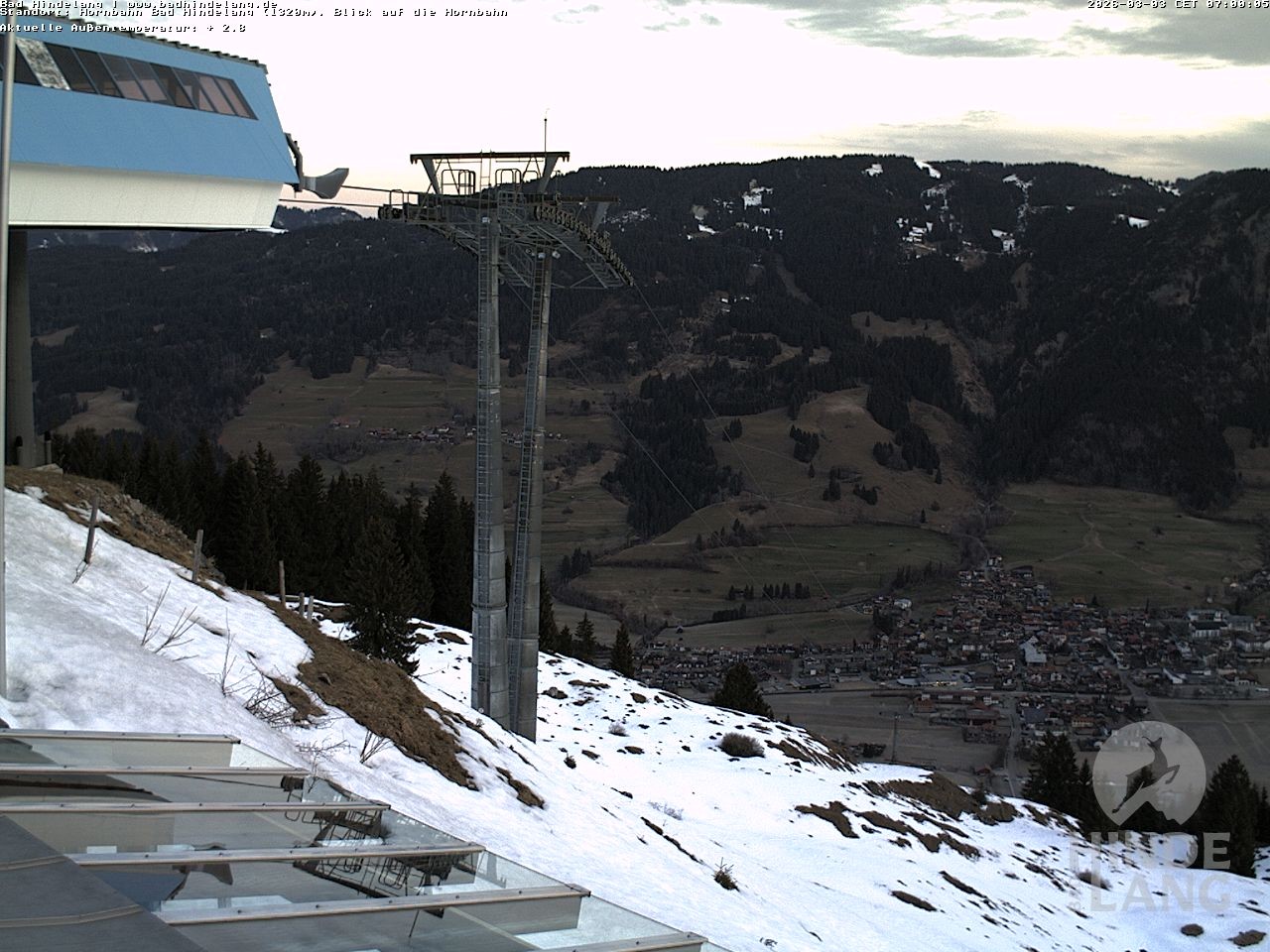 Archiv Foto Webcam Aussicht auf Bad Hindelang von der Hornbahn Bergstation
