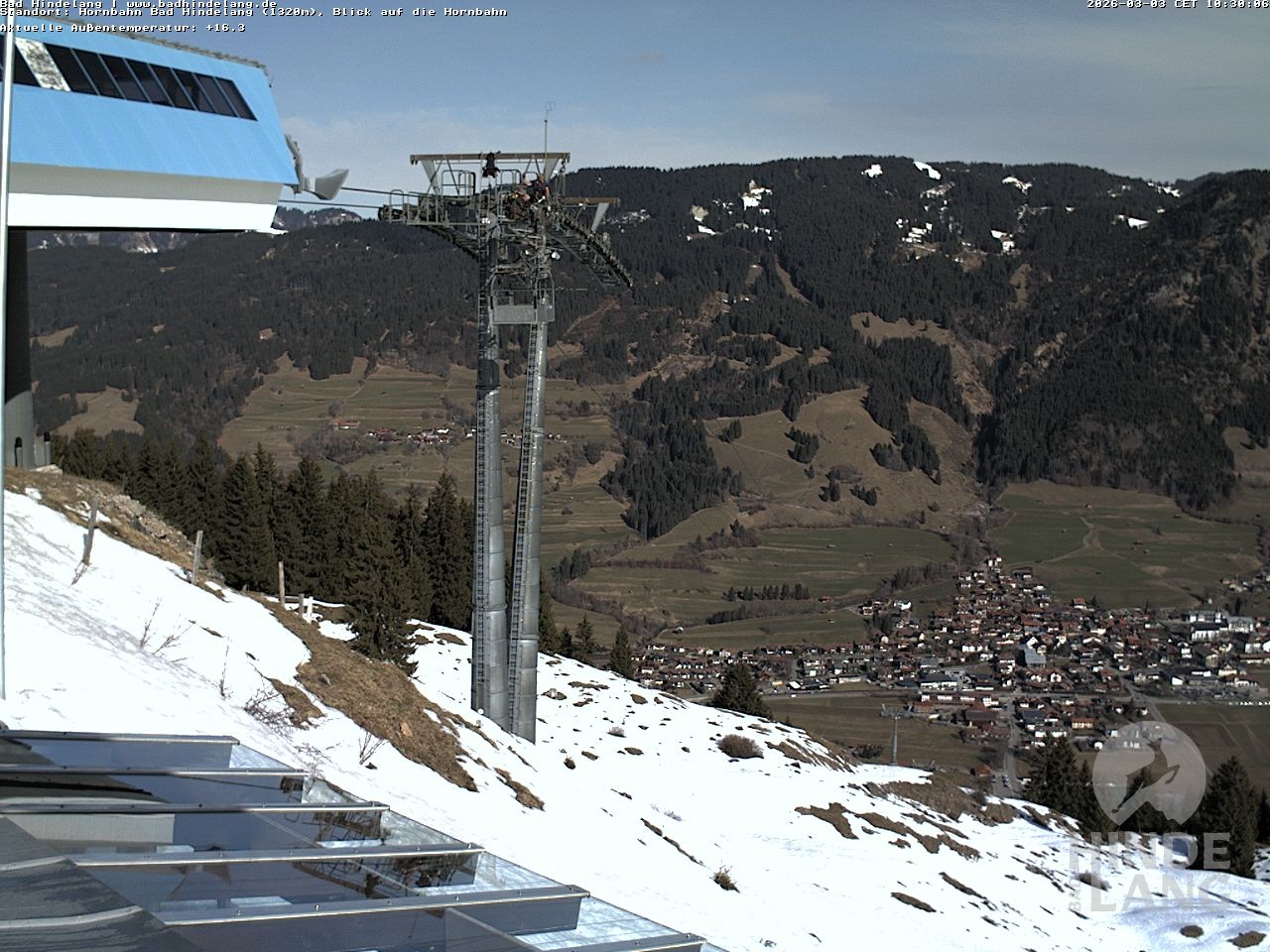 Archiv Foto Webcam Aussicht auf Bad Hindelang von der Hornbahn Bergstation