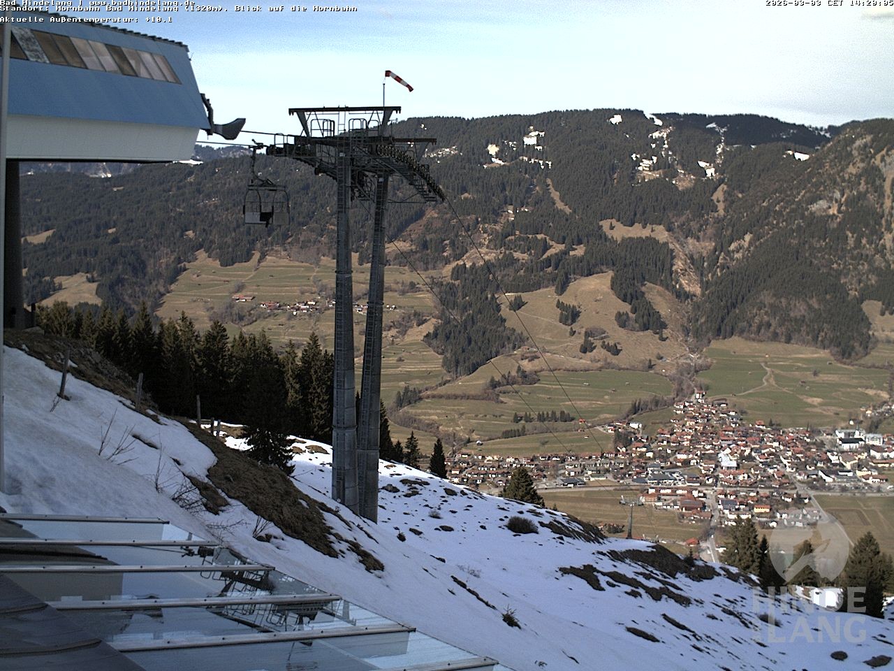 Archiv Foto Webcam Aussicht auf Bad Hindelang von der Hornbahn Bergstation