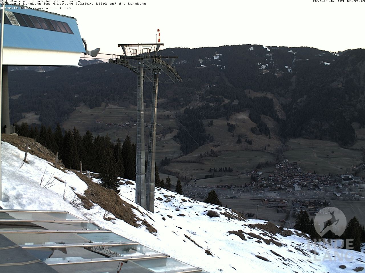 Archiv Foto Webcam Aussicht auf Bad Hindelang von der Hornbahn Bergstation