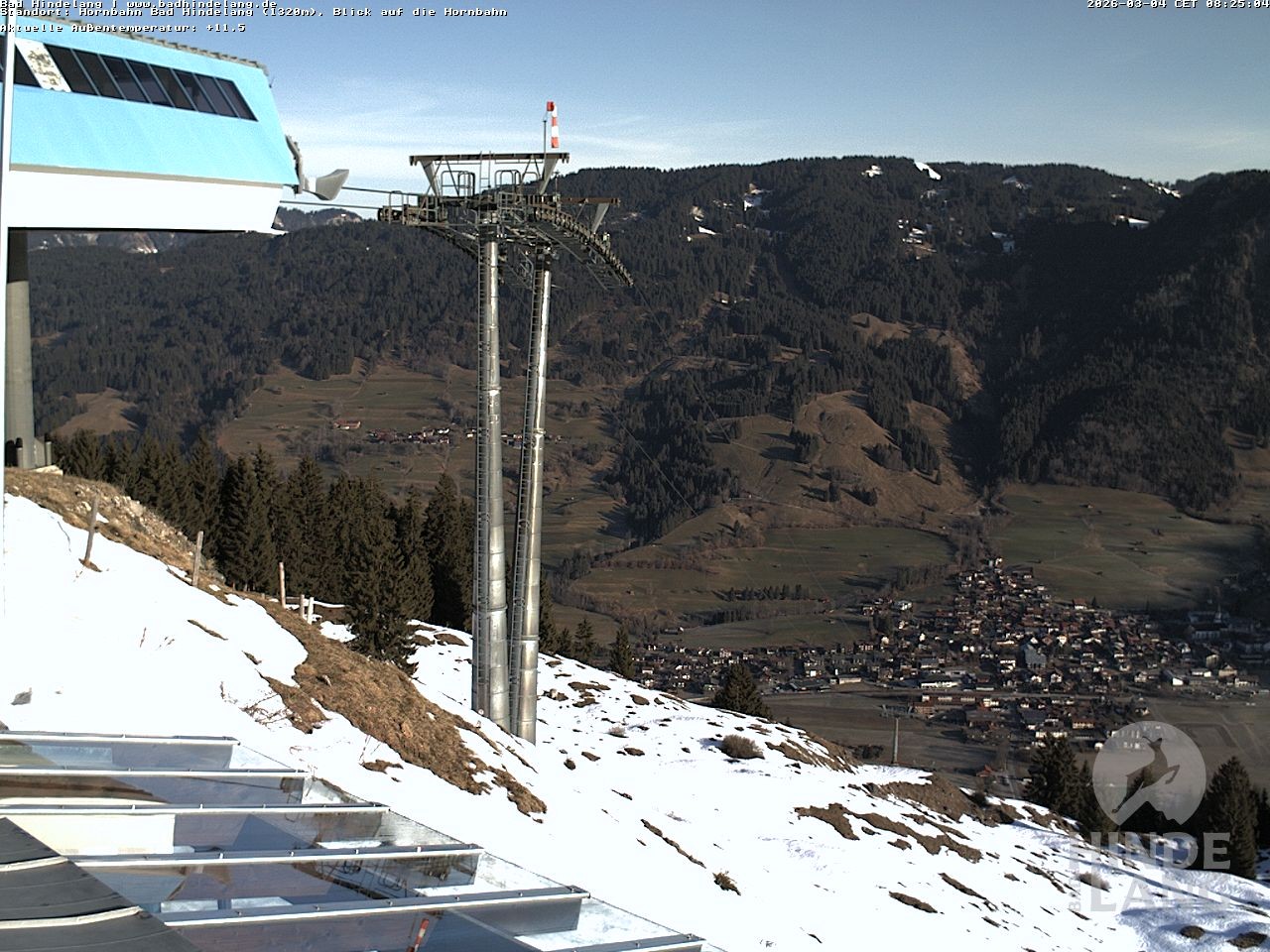Archiv Foto Webcam Aussicht auf Bad Hindelang von der Hornbahn Bergstation