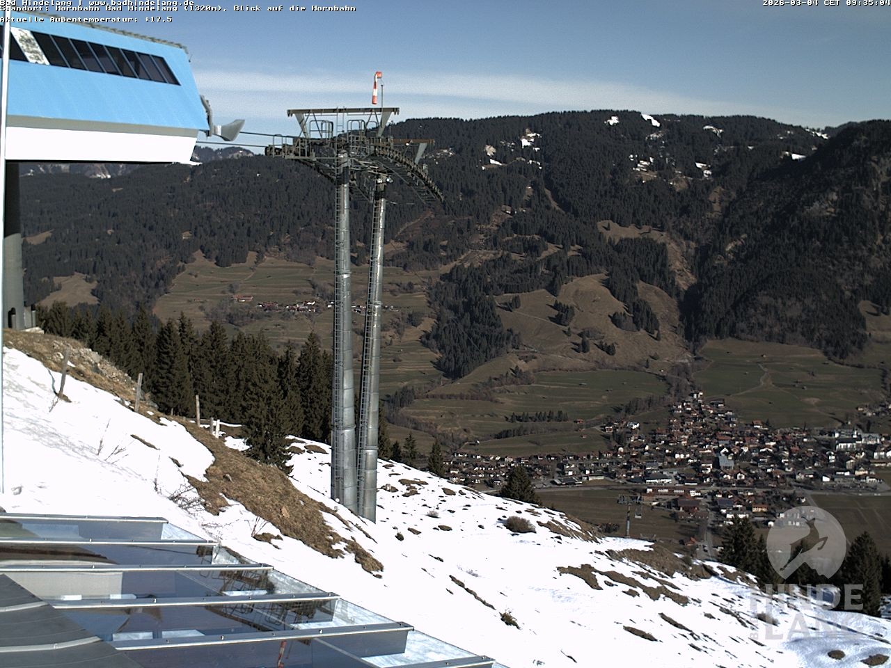 Archiv Foto Webcam Aussicht auf Bad Hindelang von der Hornbahn Bergstation