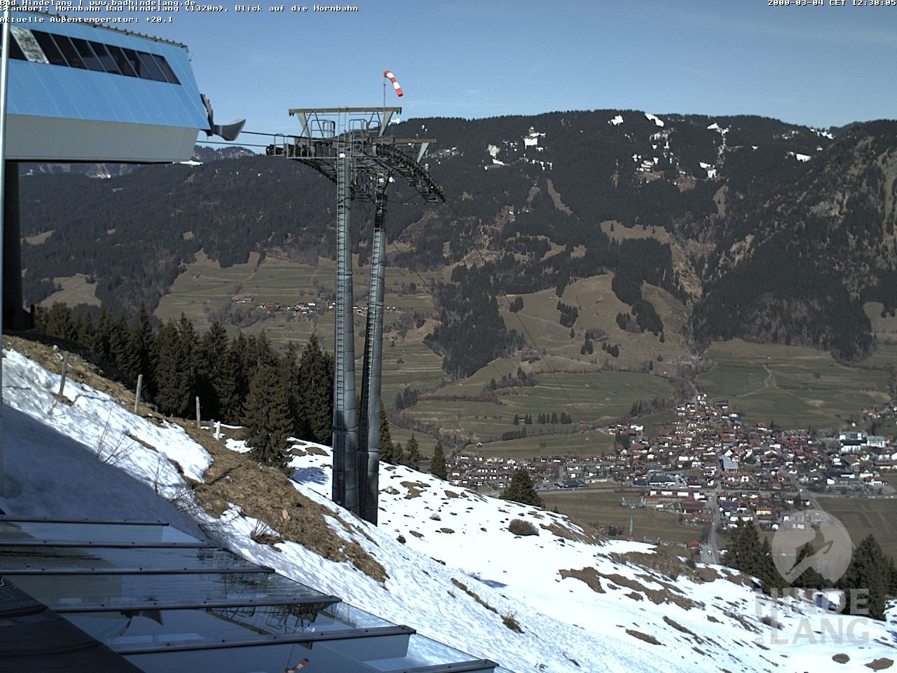 Archiv Foto Webcam Aussicht auf Bad Hindelang von der Hornbahn Bergstation