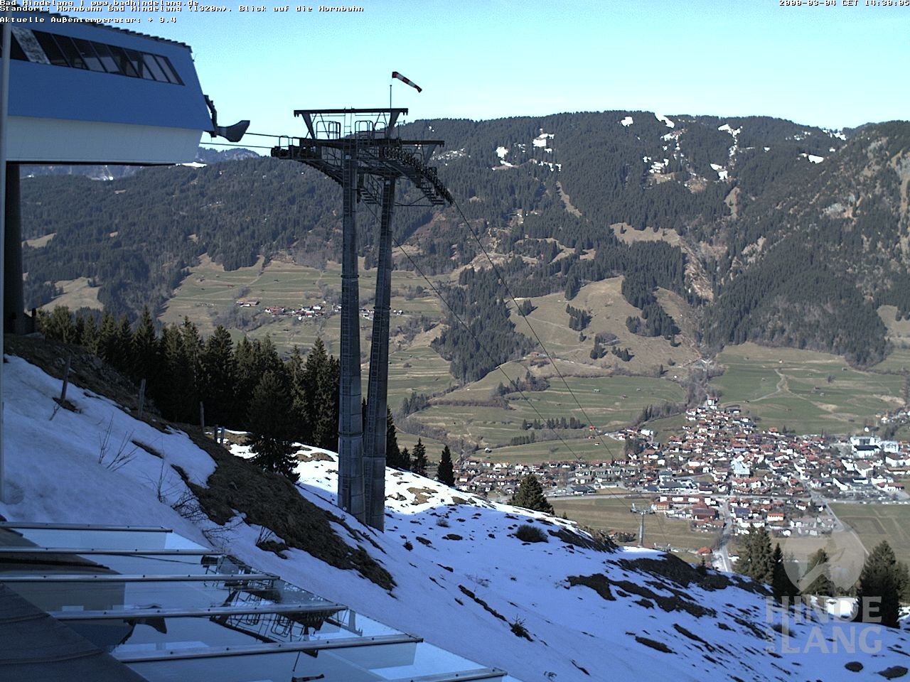 Archiv Foto Webcam Aussicht auf Bad Hindelang von der Hornbahn Bergstation