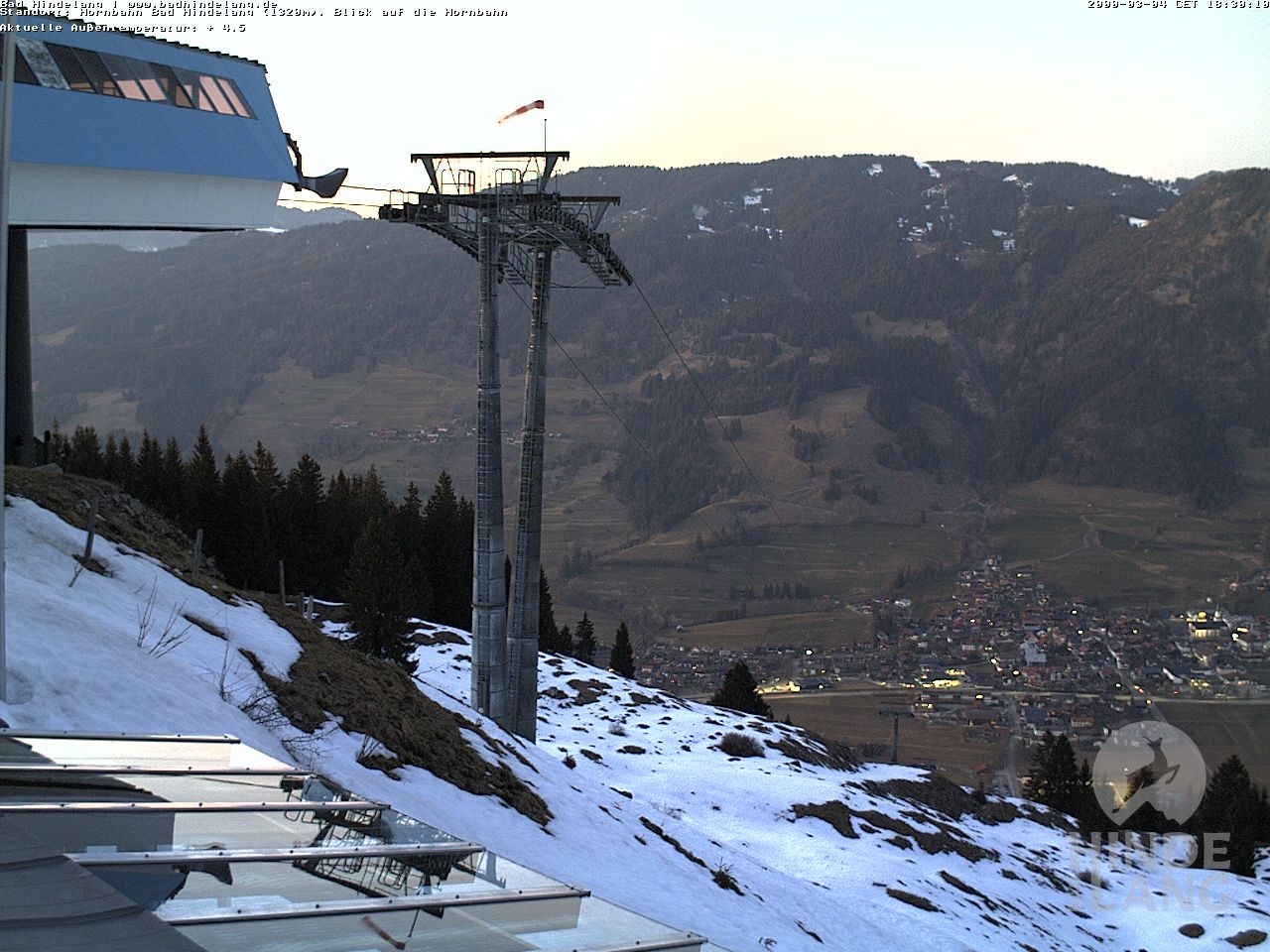 Archiv Foto Webcam Aussicht auf Bad Hindelang von der Hornbahn Bergstation