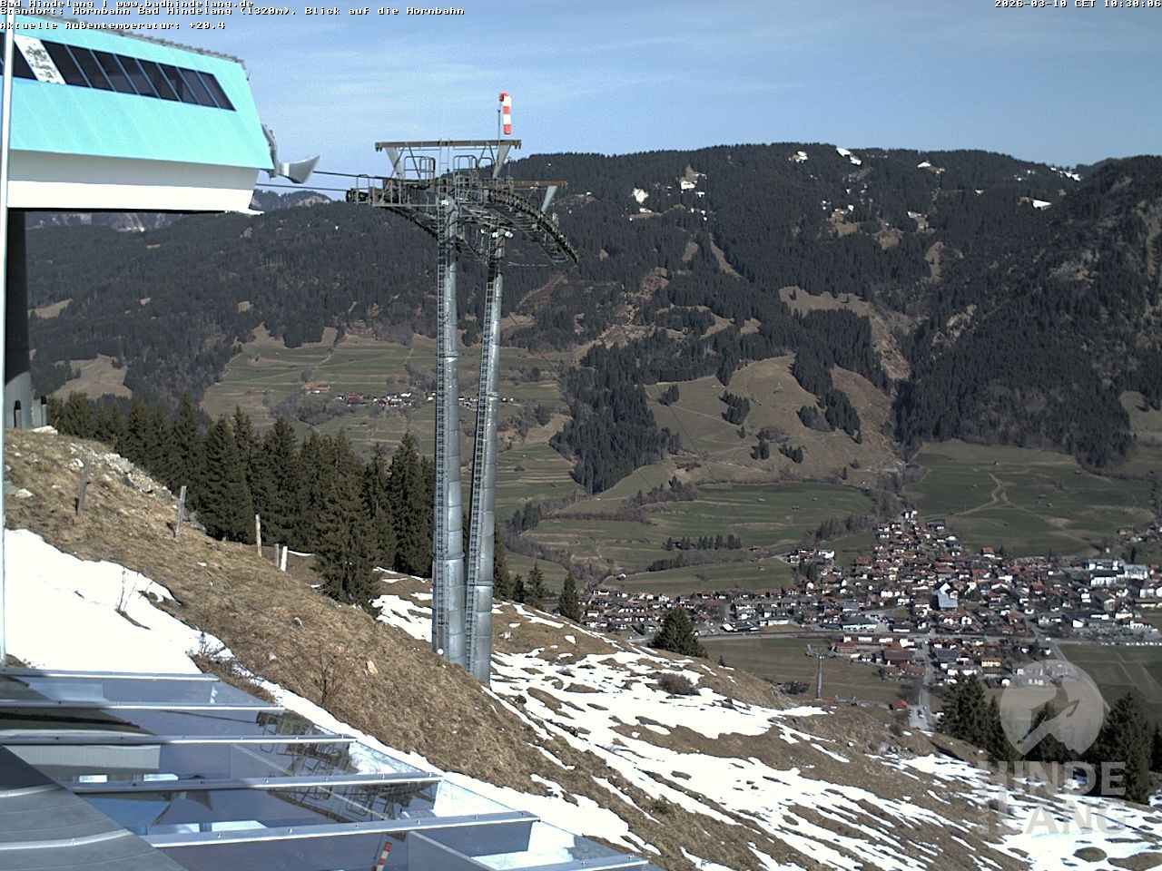 Archiv Foto Webcam Aussicht auf Bad Hindelang von der Hornbahn Bergstation