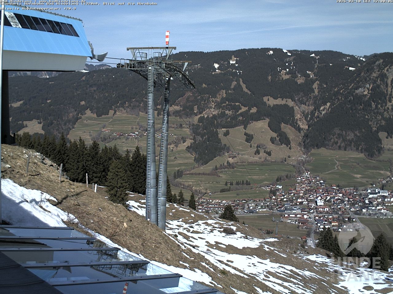 Archiv Foto Webcam Aussicht auf Bad Hindelang von der Hornbahn Bergstation