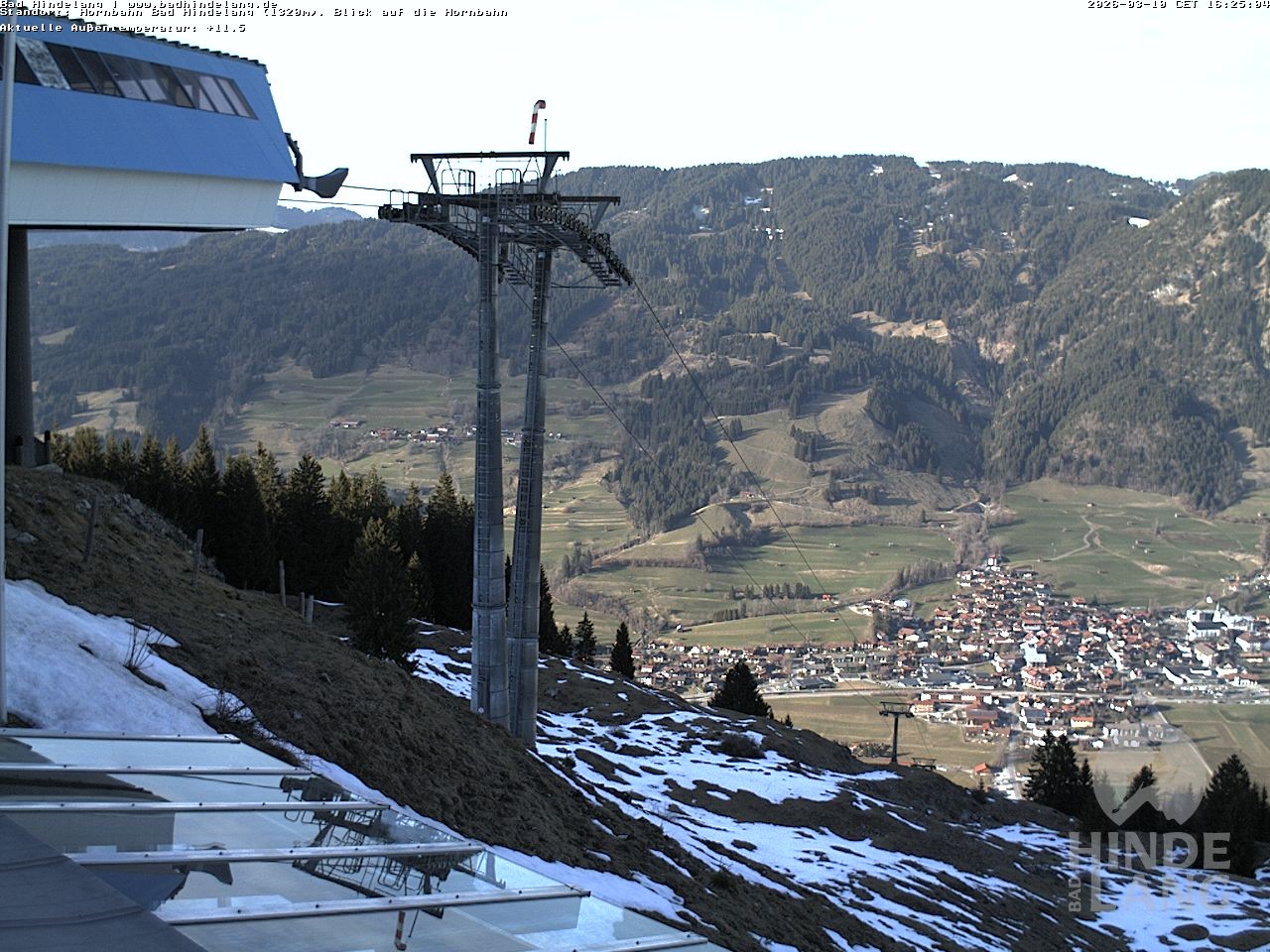 Archiv Foto Webcam Aussicht auf Bad Hindelang von der Hornbahn Bergstation