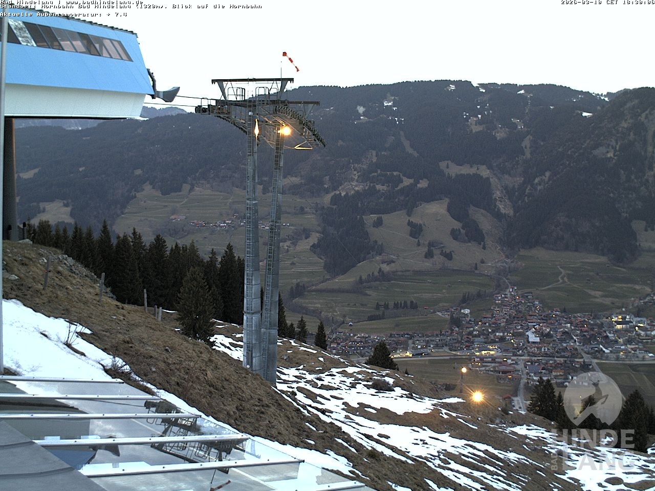 Archiv Foto Webcam Aussicht auf Bad Hindelang von der Hornbahn Bergstation