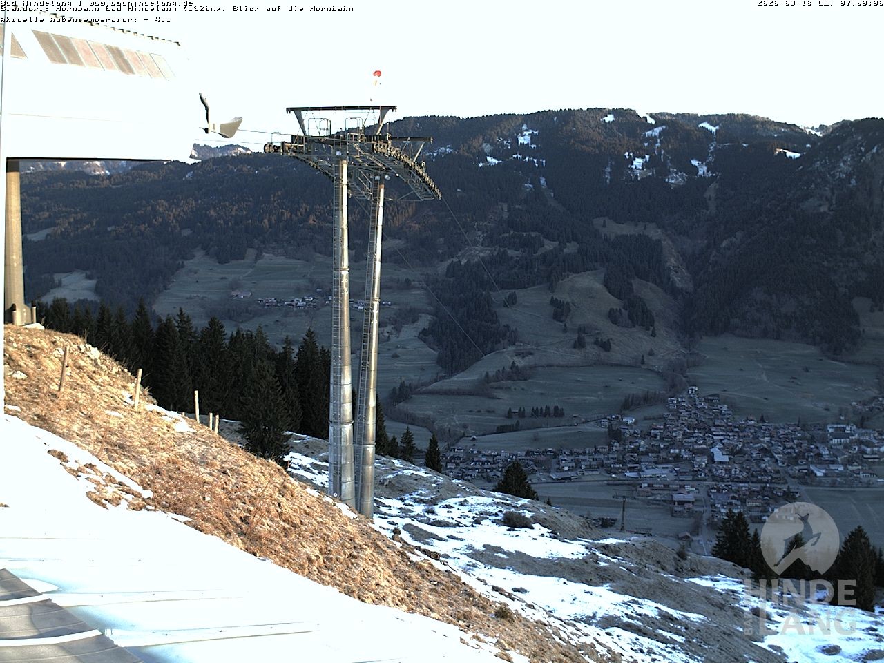 Archiv Foto Webcam Aussicht auf Bad Hindelang von der Hornbahn Bergstation