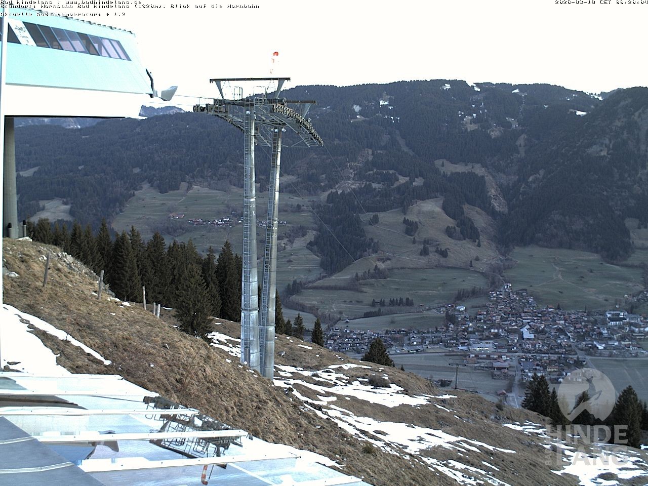 Archiv Foto Webcam Aussicht auf Bad Hindelang von der Hornbahn Bergstation