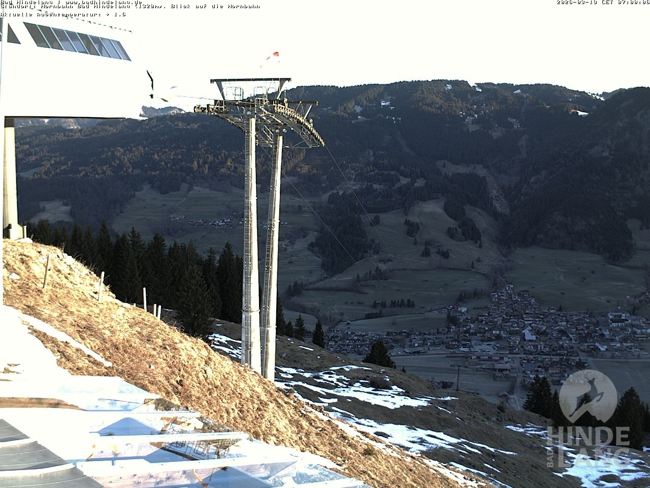 Archiv Foto Webcam Aussicht auf Bad Hindelang von der Hornbahn Bergstation