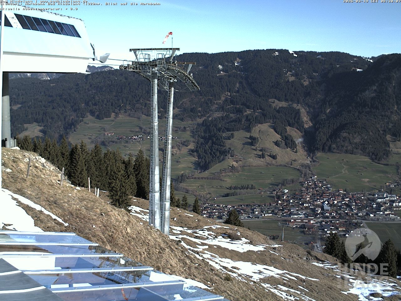 Archiv Foto Webcam Aussicht auf Bad Hindelang von der Hornbahn Bergstation