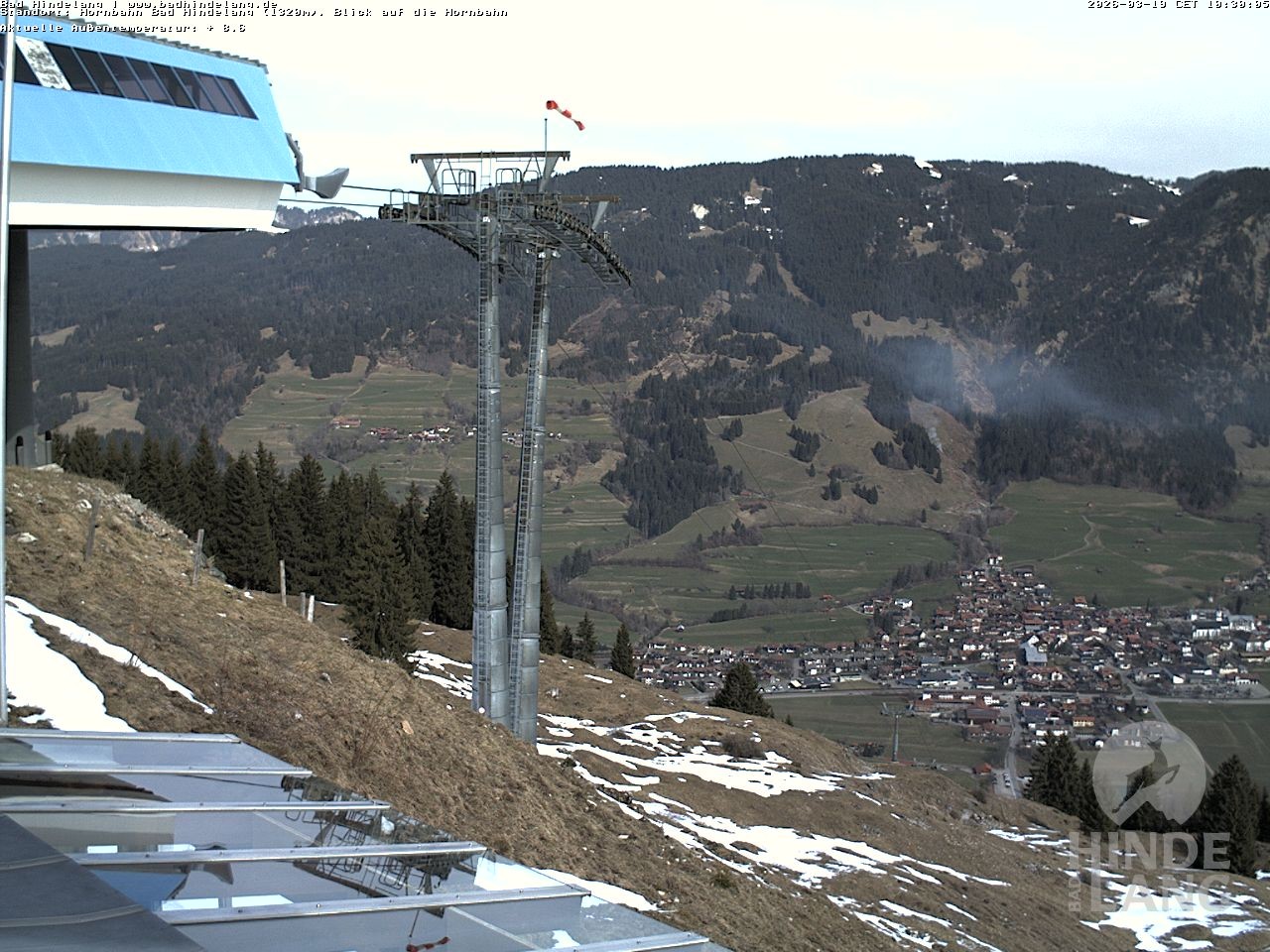 Archiv Foto Webcam Aussicht auf Bad Hindelang von der Hornbahn Bergstation