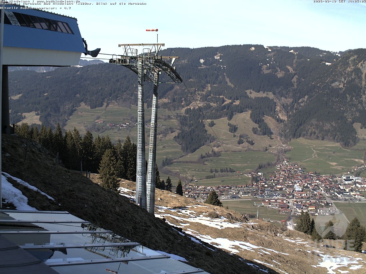 Archiv Foto Webcam Aussicht auf Bad Hindelang von der Hornbahn Bergstation