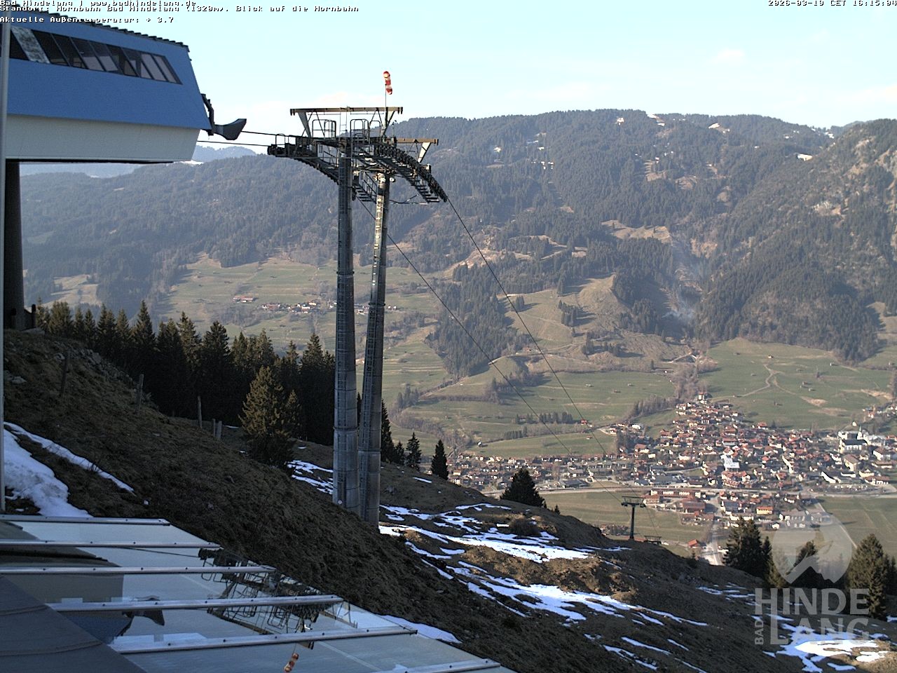 Archiv Foto Webcam Aussicht auf Bad Hindelang von der Hornbahn Bergstation