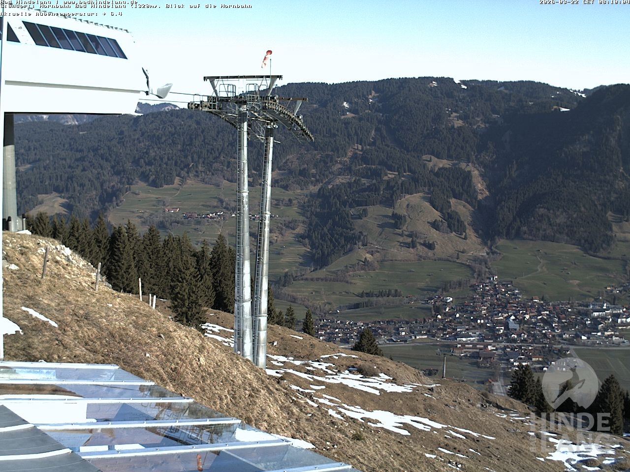 Archiv Foto Webcam Aussicht auf Bad Hindelang von der Hornbahn Bergstation