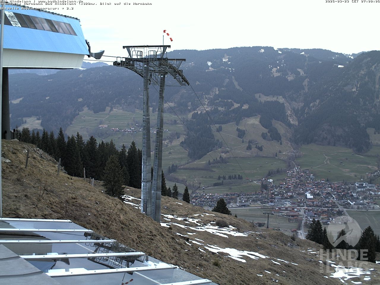 Archiv Foto Webcam Aussicht auf Bad Hindelang von der Hornbahn Bergstation