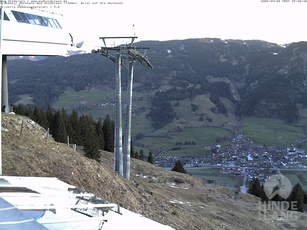 Archiv Foto Webcam Aussicht auf Bad Hindelang von der Hornbahn Bergstation