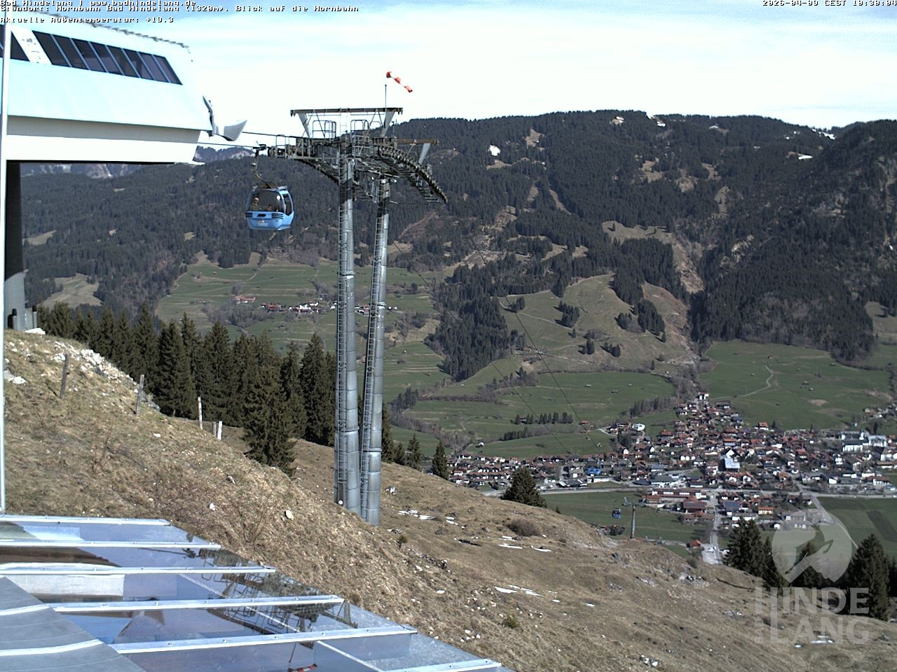 Archiv Foto Webcam Aussicht auf Bad Hindelang von der Hornbahn Bergstation