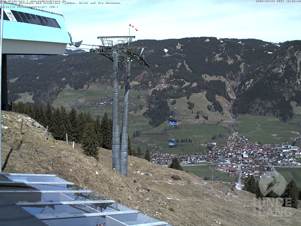 Archiv Foto Webcam Aussicht auf Bad Hindelang von der Hornbahn Bergstation