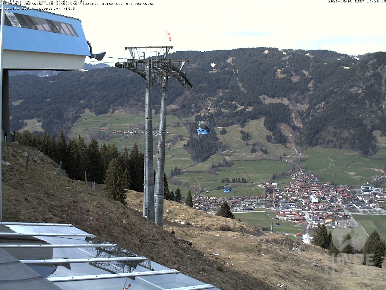 Archiv Foto Webcam Aussicht auf Bad Hindelang von der Hornbahn Bergstation