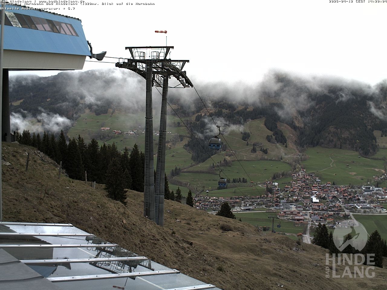 Archiv Foto Webcam Aussicht auf Bad Hindelang von der Hornbahn Bergstation