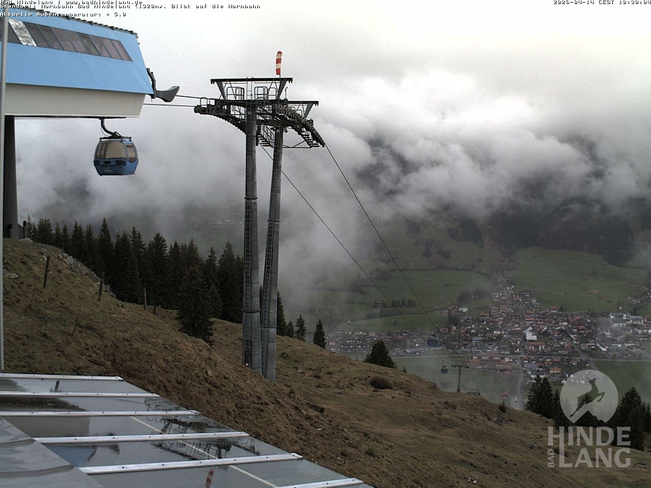 Archiv Foto Webcam Aussicht auf Bad Hindelang von der Hornbahn Bergstation