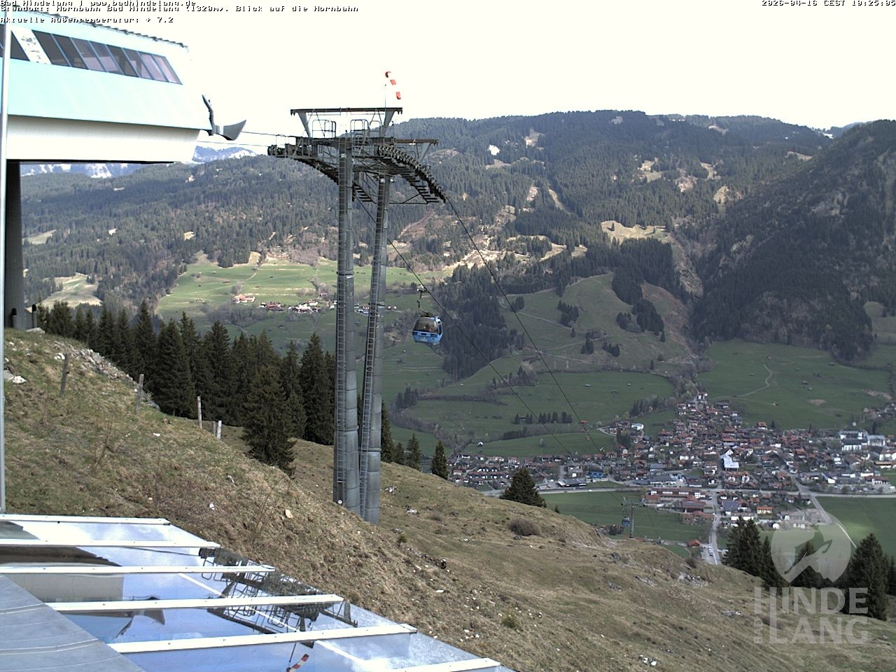 Archiv Foto Webcam Aussicht auf Bad Hindelang von der Hornbahn Bergstation