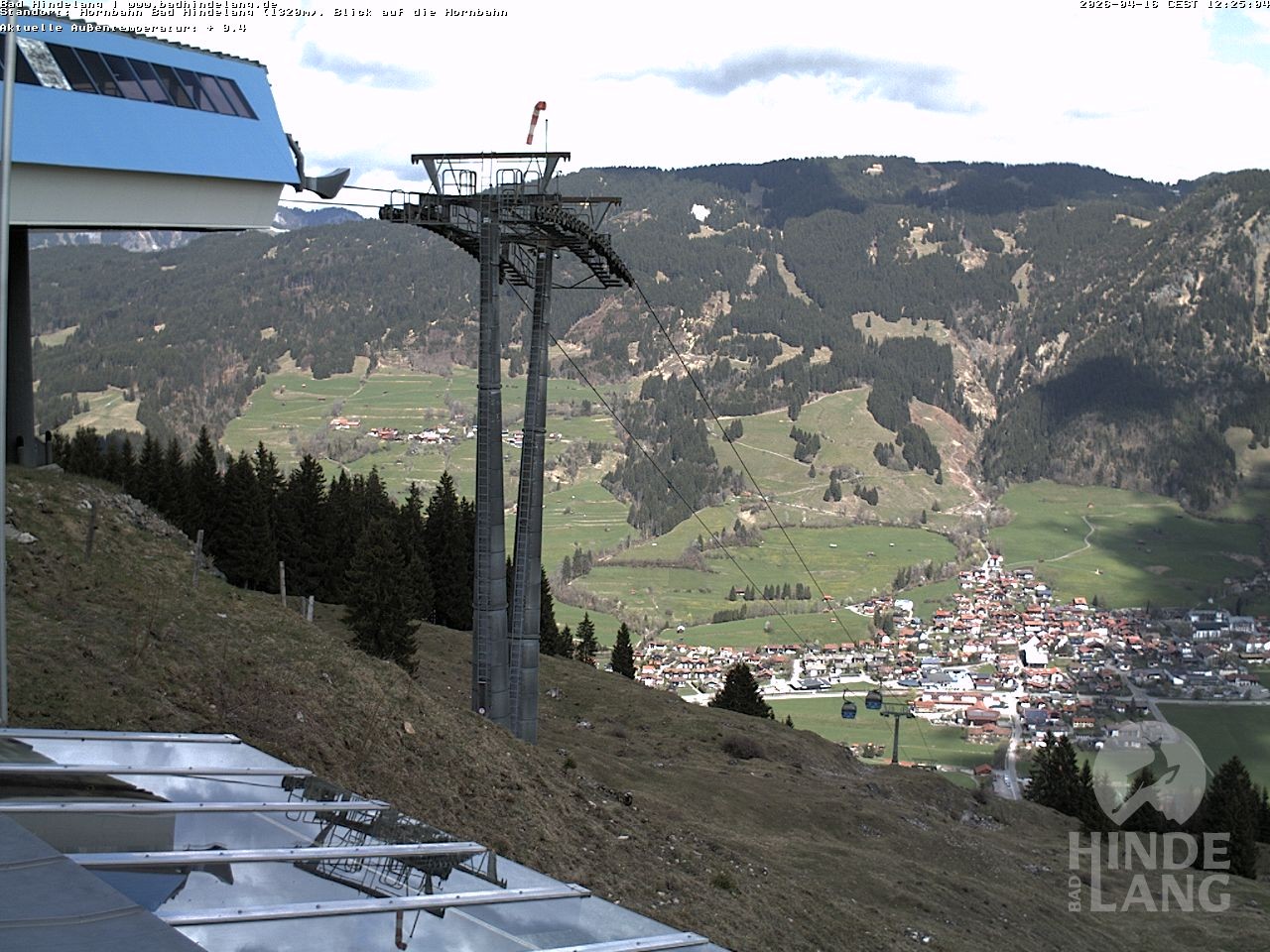 Archiv Foto Webcam Aussicht auf Bad Hindelang von der Hornbahn Bergstation