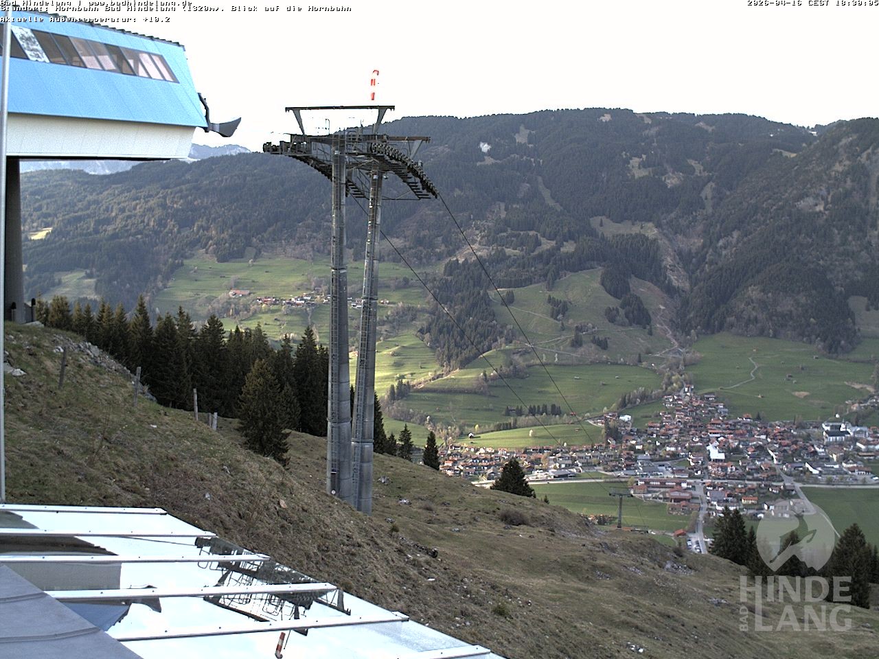 Archiv Foto Webcam Aussicht auf Bad Hindelang von der Hornbahn Bergstation