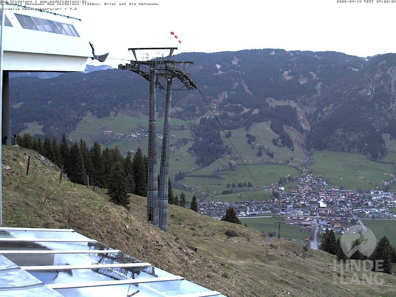 Archiv Foto Webcam Aussicht auf Bad Hindelang von der Hornbahn Bergstation
