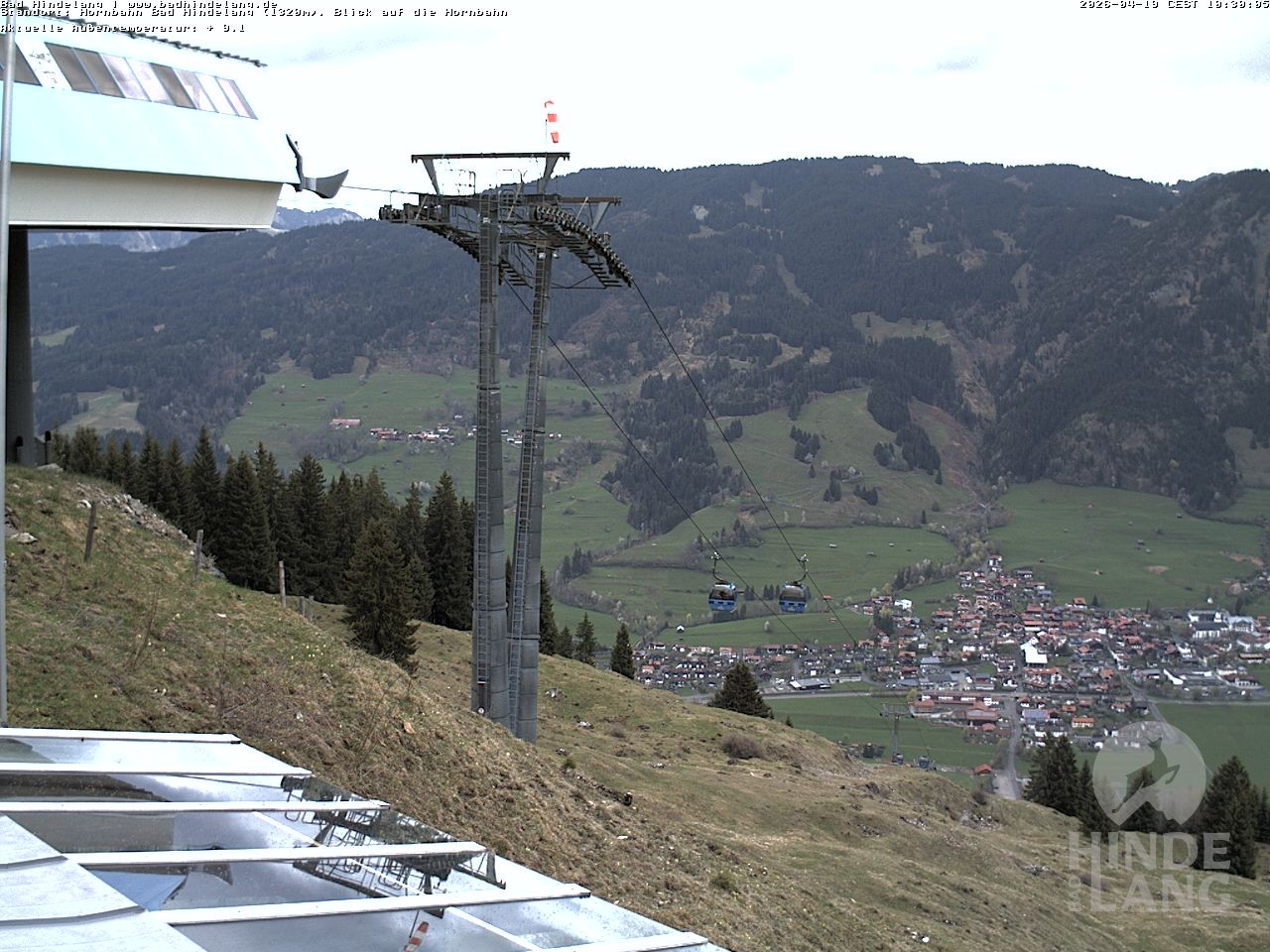 Archiv Foto Webcam Aussicht auf Bad Hindelang von der Hornbahn Bergstation