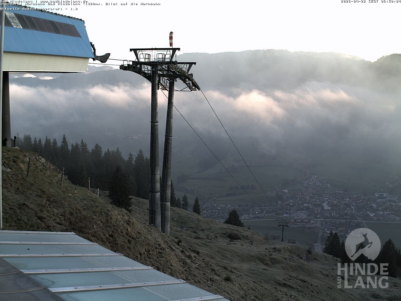 Archiv Foto Webcam Aussicht auf Bad Hindelang von der Hornbahn Bergstation