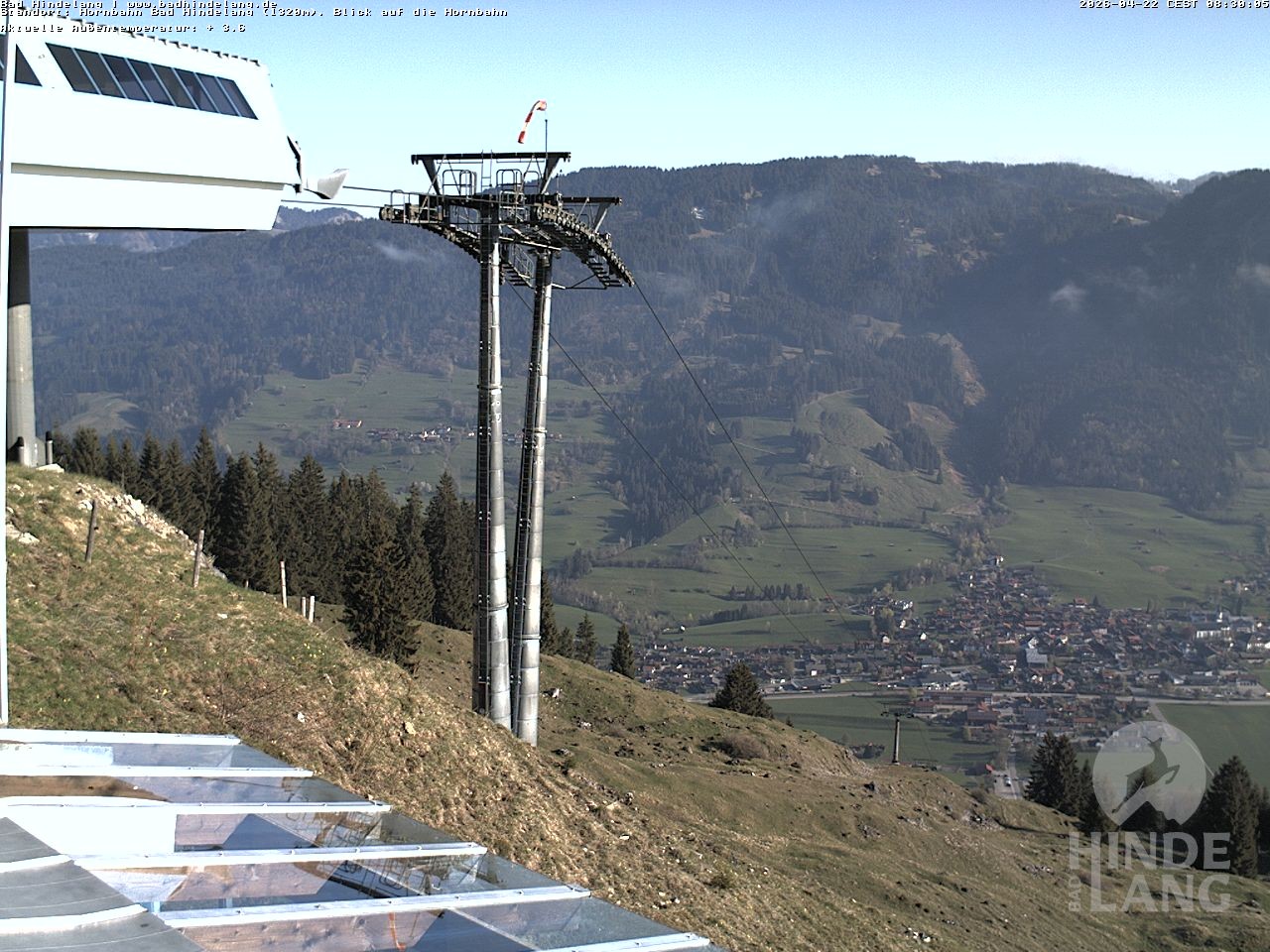 Archiv Foto Webcam Aussicht auf Bad Hindelang von der Hornbahn Bergstation