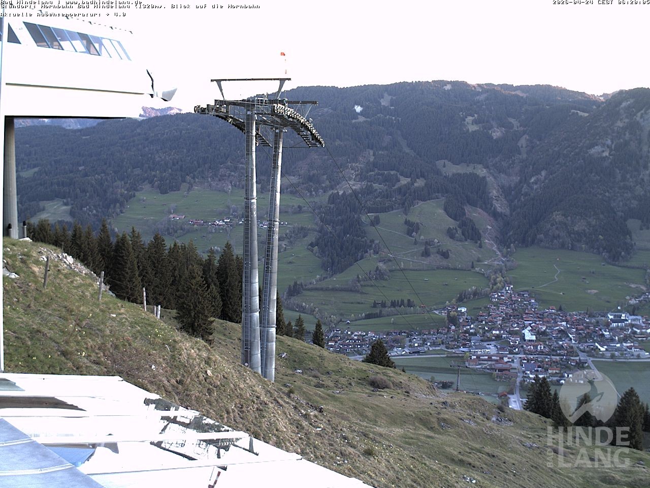 Archiv Foto Webcam Aussicht auf Bad Hindelang von der Hornbahn Bergstation