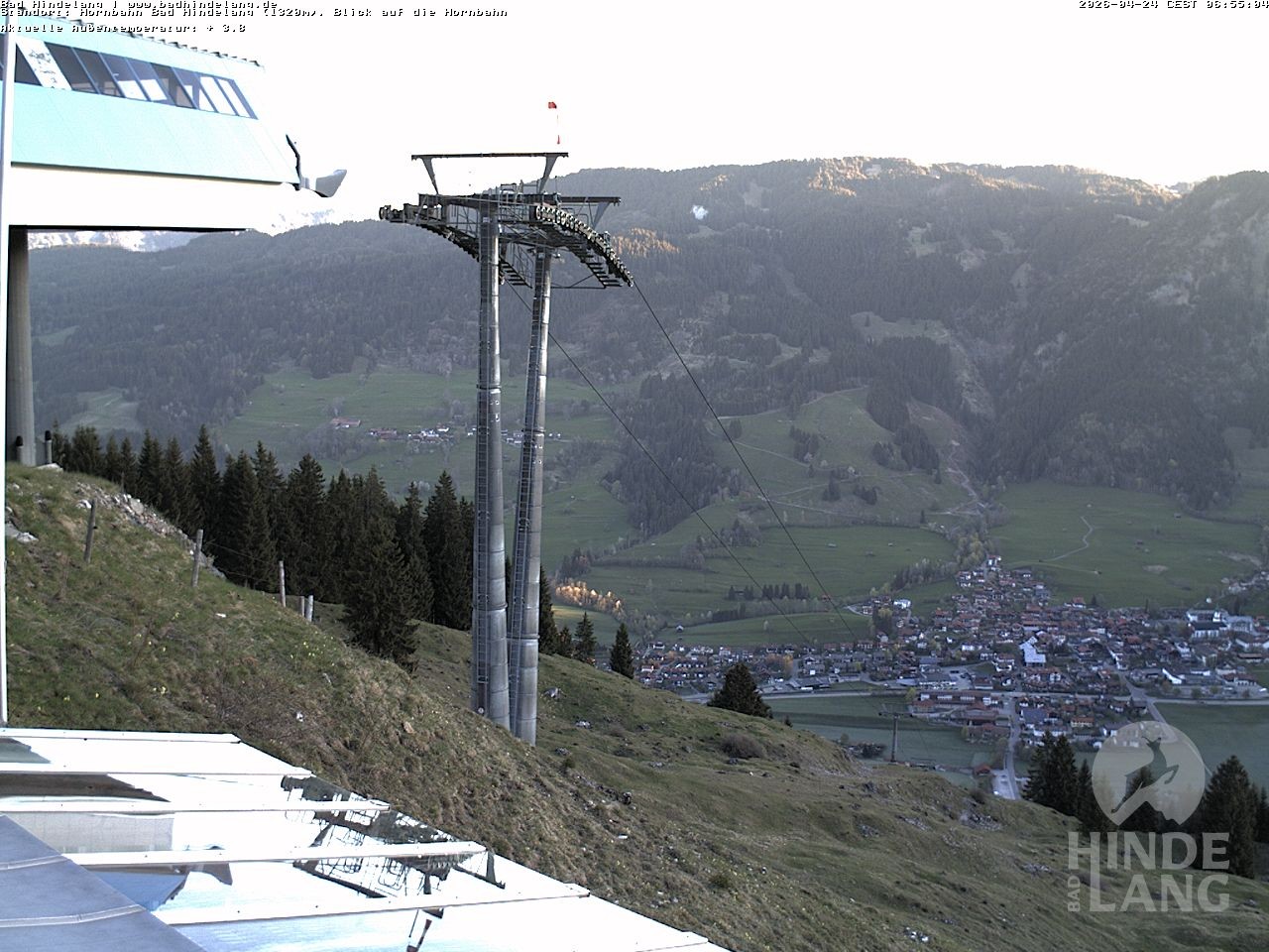 Archiv Foto Webcam Aussicht auf Bad Hindelang von der Hornbahn Bergstation