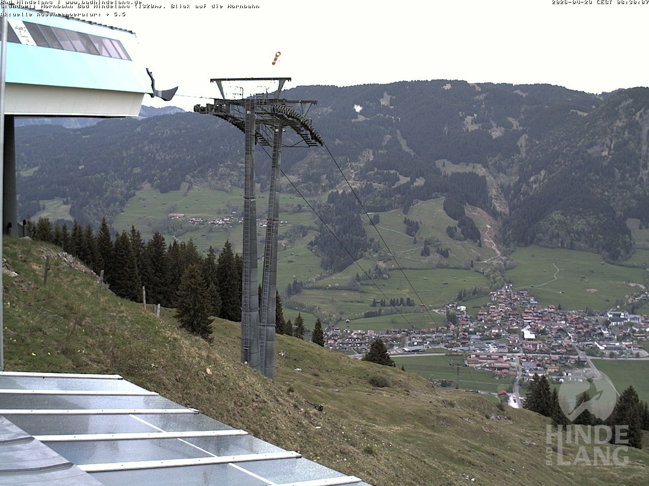 Archiv Foto Webcam Aussicht auf Bad Hindelang von der Hornbahn Bergstation