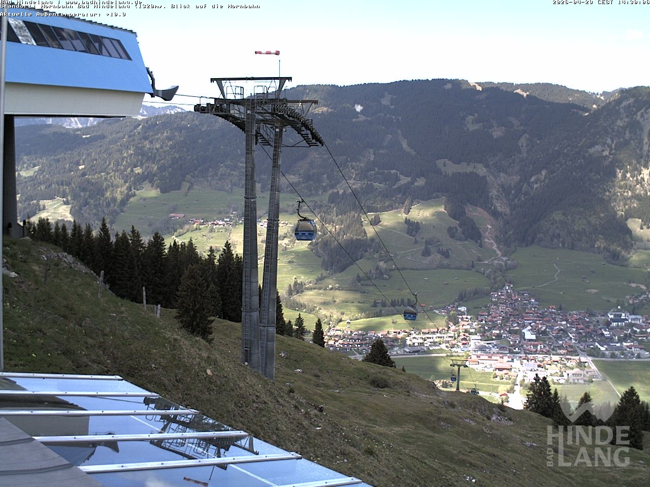 Archiv Foto Webcam Aussicht auf Bad Hindelang von der Hornbahn Bergstation