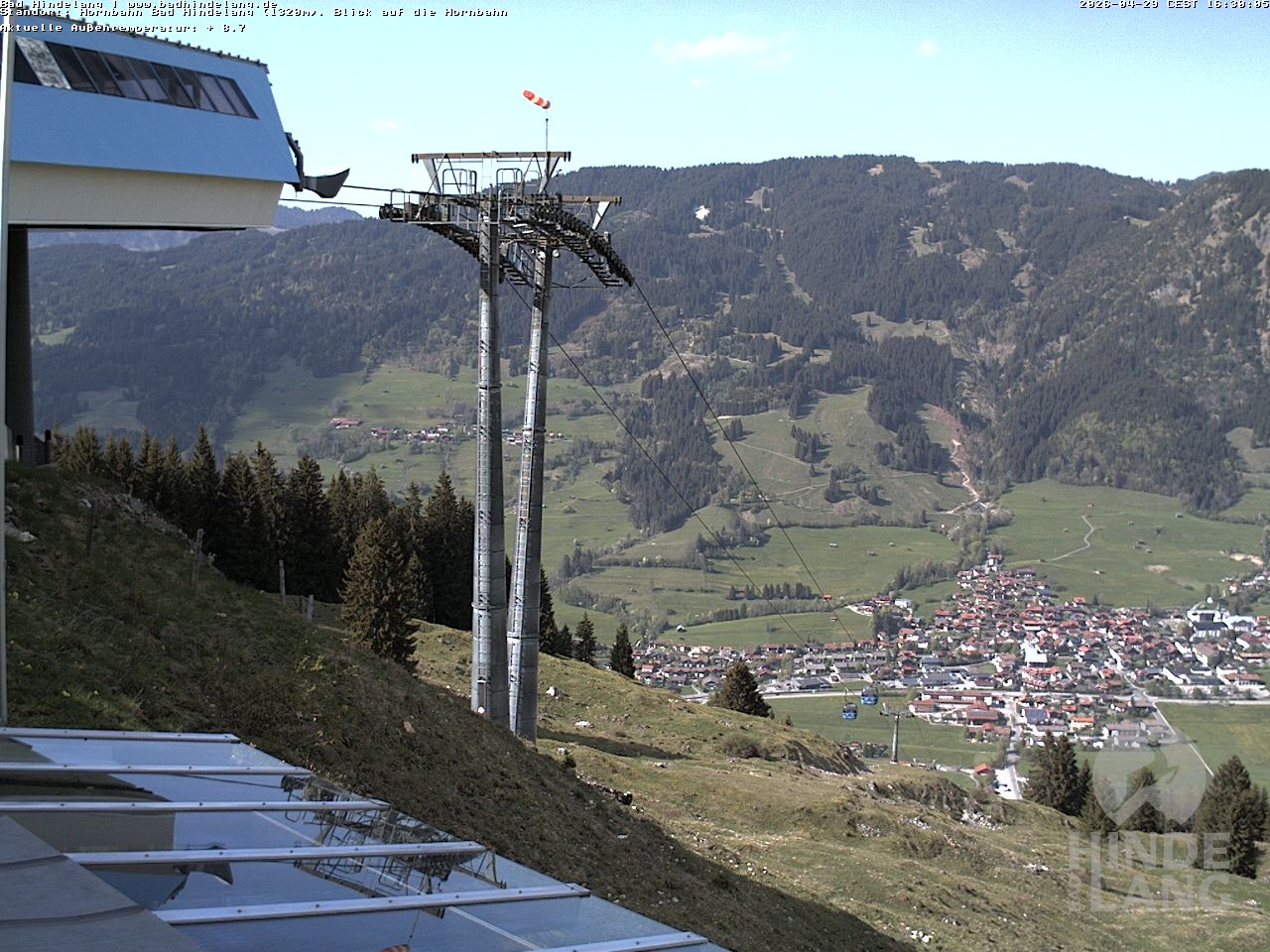 Archiv Foto Webcam Aussicht auf Bad Hindelang von der Hornbahn Bergstation